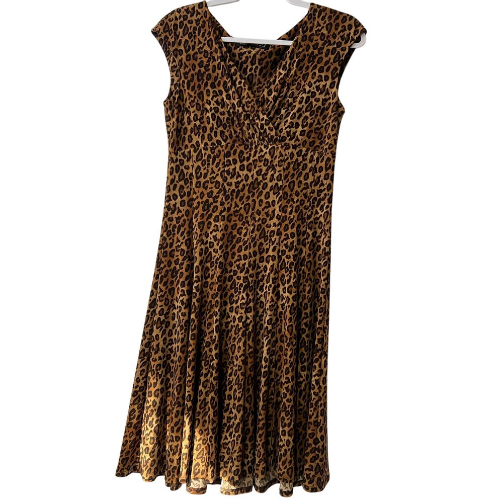 Nick Navarra Private Collection Animal Print Sleeveless Dress Size Small